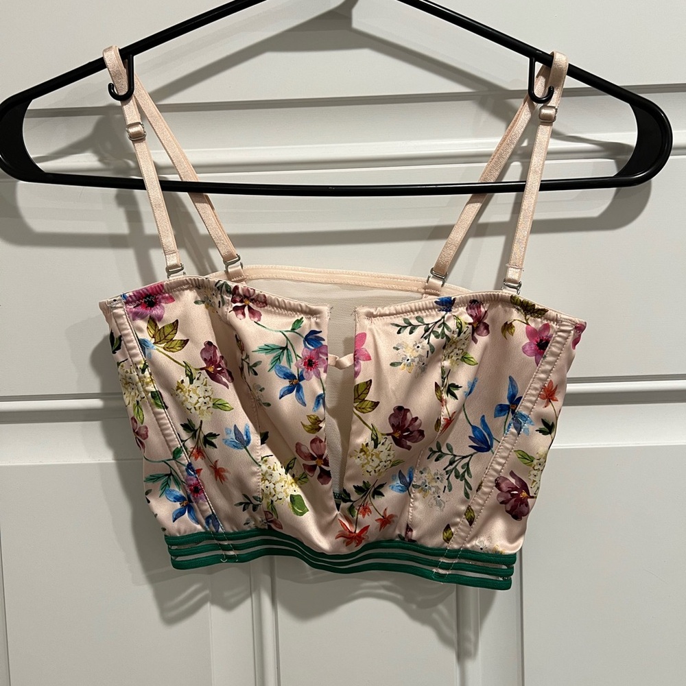 Floral Satin Crop Top